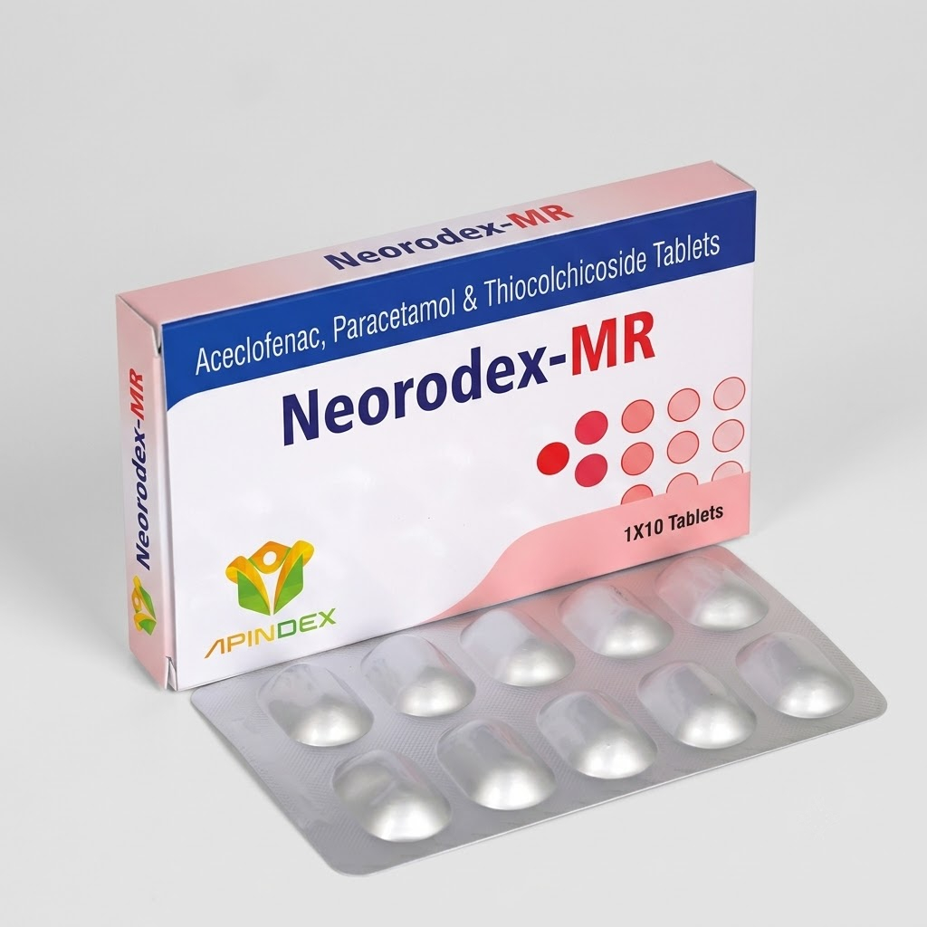 Aceclofenac Paracetamol & Thiocolchicoside Tablets packaging