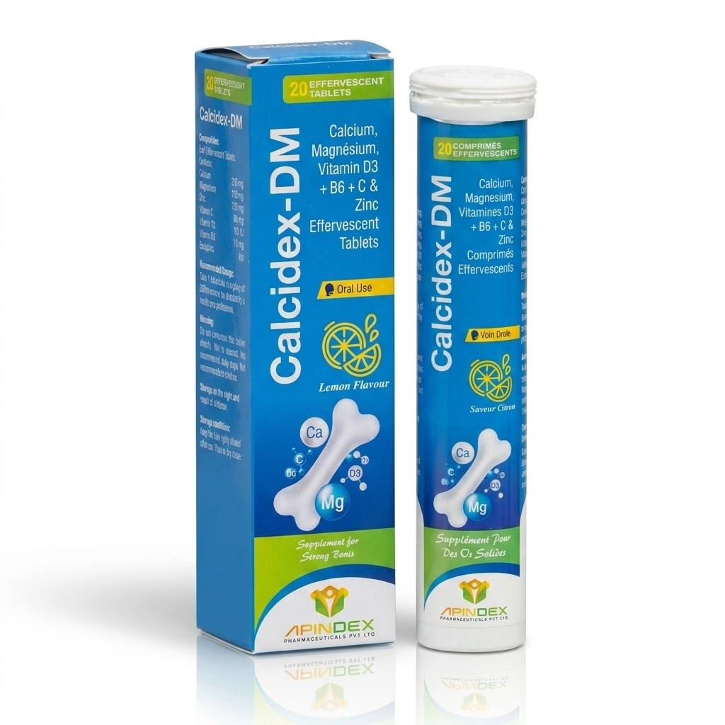 Calcium, Magnesium, Vitamin D3 + B6 + C & Zinc Effervescent Tablets packaging
