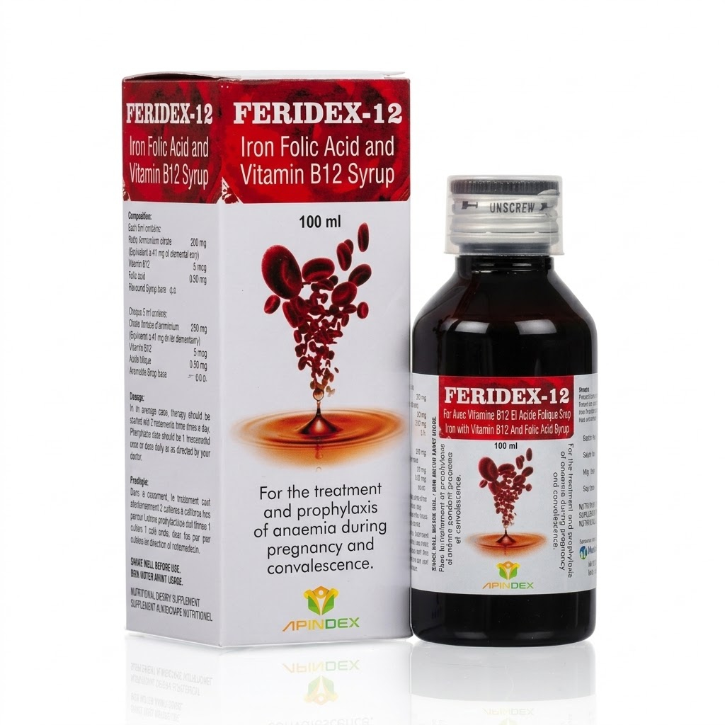 Iron Folic Acid and Vitamin B12 Syrup packaging