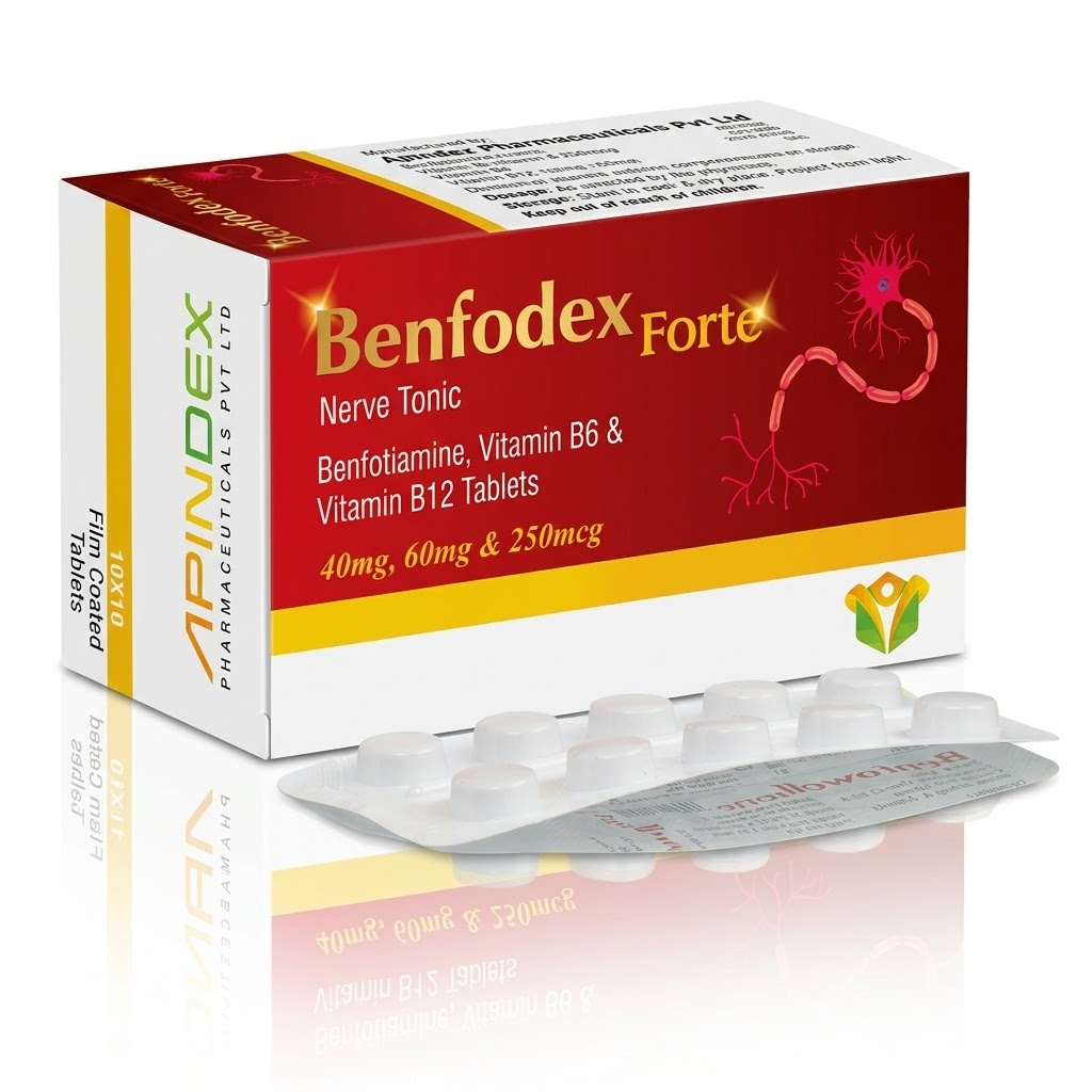 Benfotiamine, Vitamin B6 & Vitamin B12 Tablets packaging