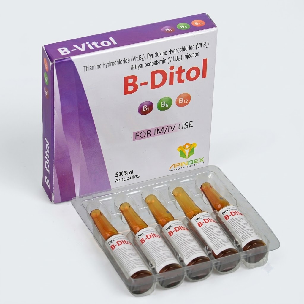 Vitamin B1 B6 B12 (B-Complex) Injection packaging
