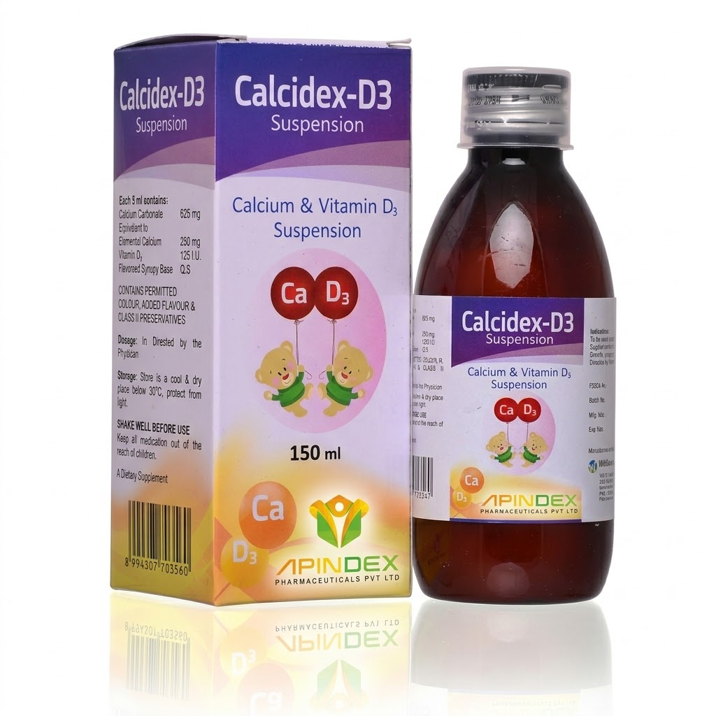 Calcium and Vitamin D3 Suspension packaging