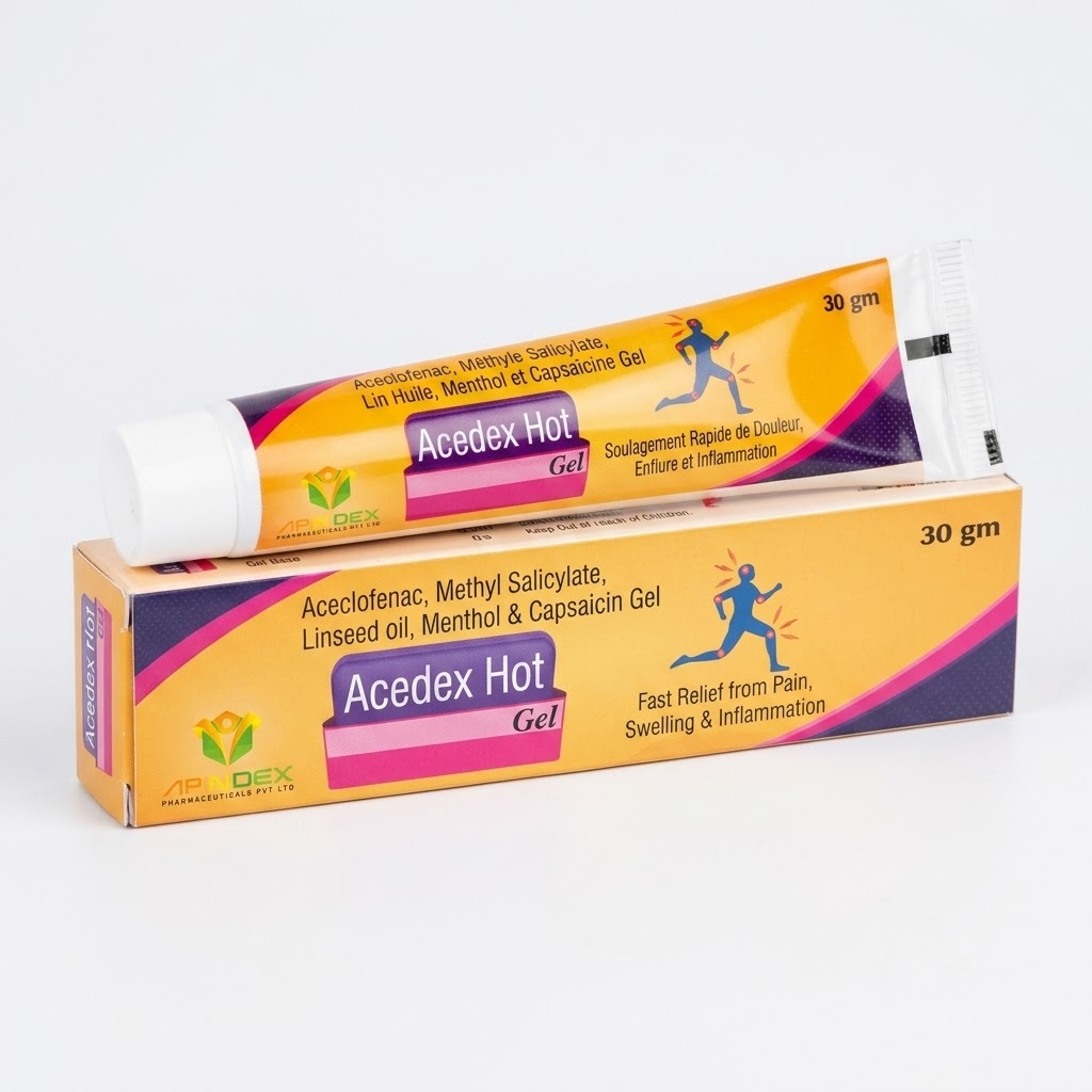 Aceclofenac, Methyl Salicylate, Linseed Oil, Menthol & Capsaicin Gel packaging